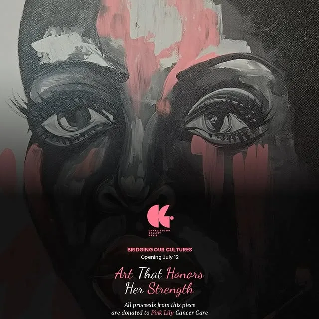 Instagram post for a Charlestown Gallery piece benefiting Pink Lily Cancer Care